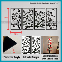4 Panel Spring Tree Wall Decor