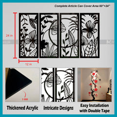 4 Panel Decorous Wall Decor