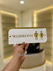 White & Golden Acrylic Nameplate