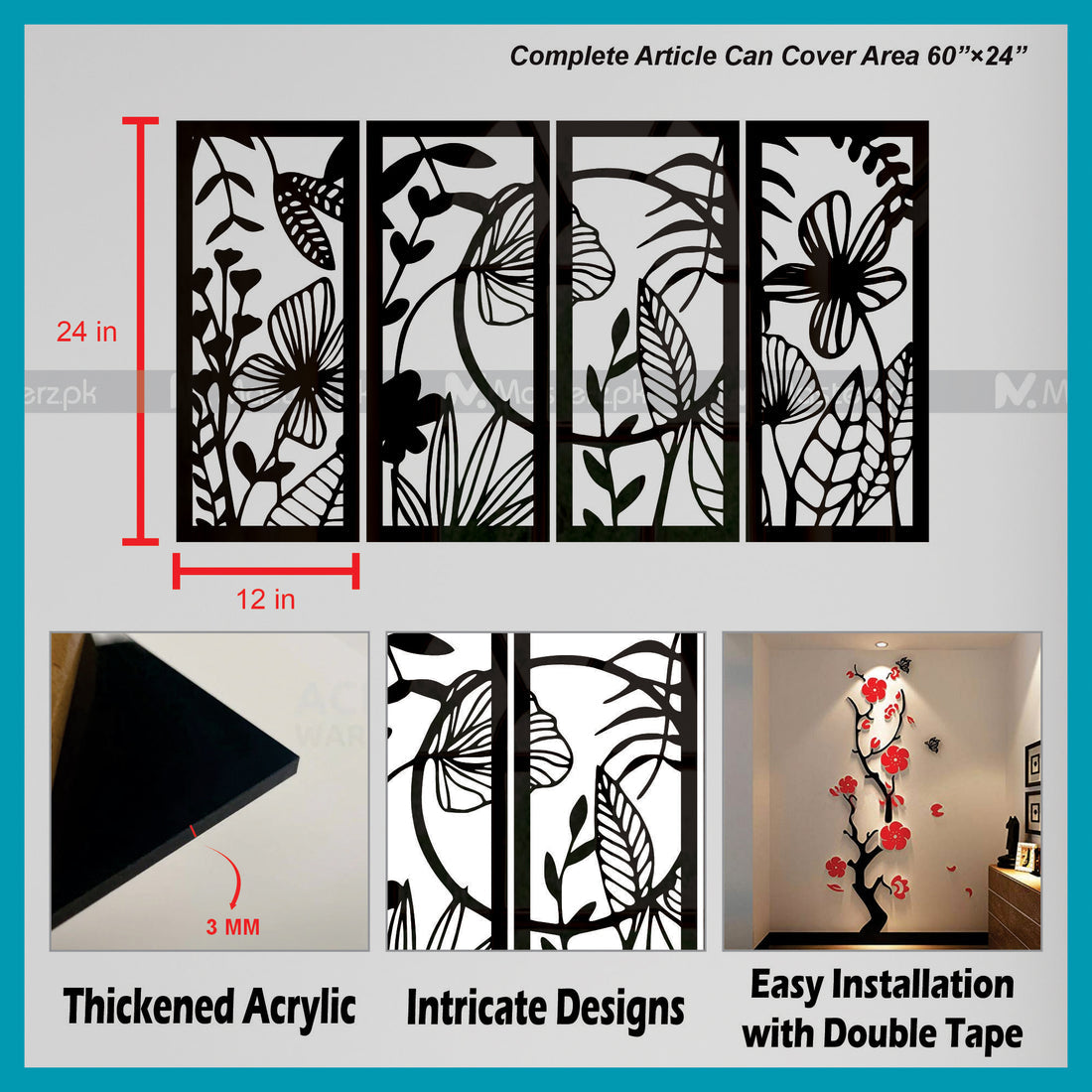 4 Panel Decorous Wall Decor